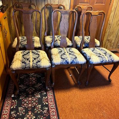 Six Matching Dining Chairs W/Upholstered Seats (K-RG)