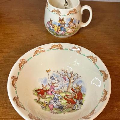 Royal doulton bunnykins bowl and mug