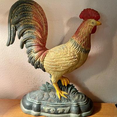 Cast iron rooster door stop