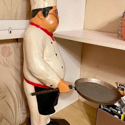 Large kitchen chef resin statue