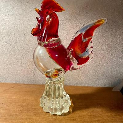 Murano style art glass rooster