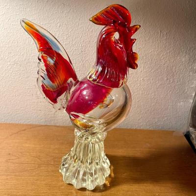 Murano style art glass rooster