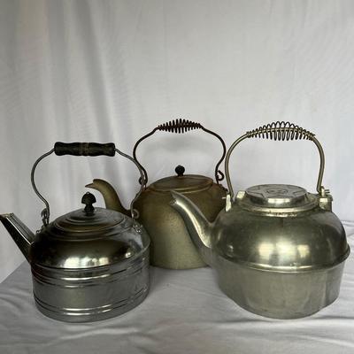 Three Vintage Kettles Includes Revere (DR-RG)