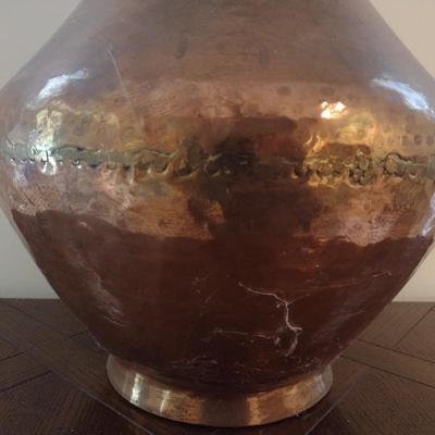 Large Copper Double Ring Jug