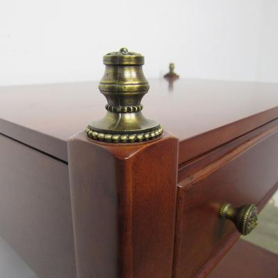 Vintage Bombay Co Traditional Regency Style Cherry Two Tier Accent Table