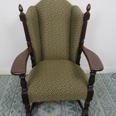 Vintage Custom Upholstered Wing Back Chair