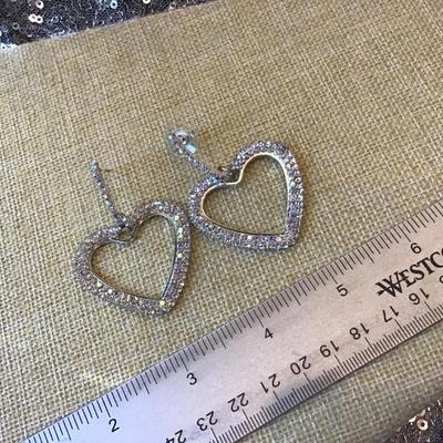 New Large Sparkly Heart Earring