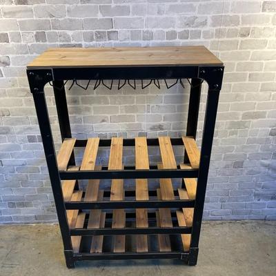 Industrial Style Bar With Glass Holders