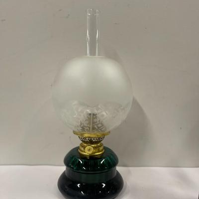 Vintage Holmegaard Denmark Green Glass Oil Lamp