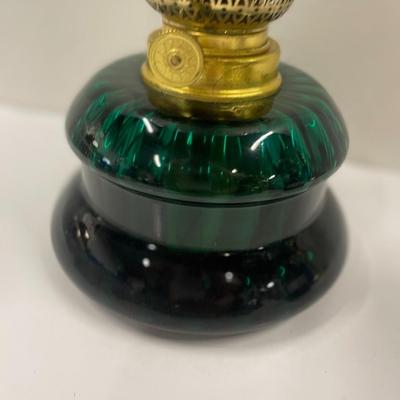Vintage Holmegaard Denmark Green Glass Oil Lamp