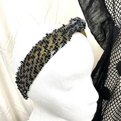 278 Black Shawl with Black and Gold Necklace, Two Earrings, Headband, Two Bracelets