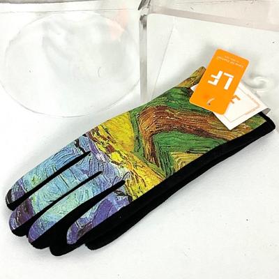 284 Van Gogh Design Smart Screen Gloves with Bracelet, Necklace Earrings Set