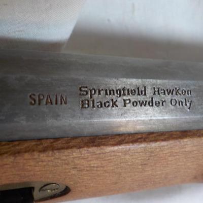 Springfield Hawken Black powder 59CL-66 in./ est. $200 to $500.