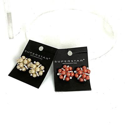 328 Pearl Necklace, Earrings, and Floral Clutch