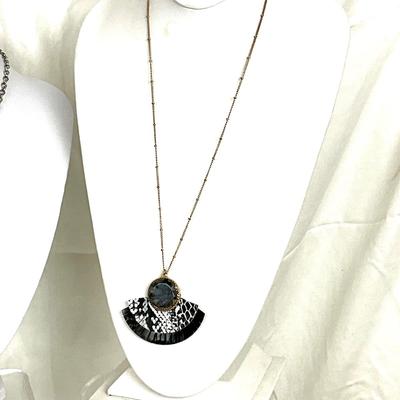 330 Black and Silver Necklaces and Earrings with Floral Clutch