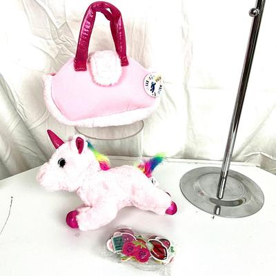 332 Unicorn Book, Unicorn Stuffed Animal Carrying Purse, Pop-It Purse