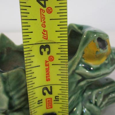 Vintage Pottery McCoy Stork With Baby Green Toad