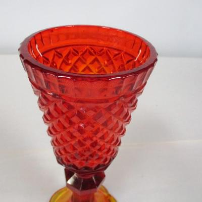 Vintage Amberina Glass Vase