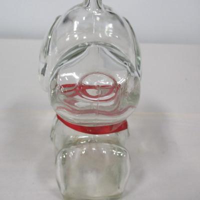 Vintage Glass Figural Snoopy Coin Bank