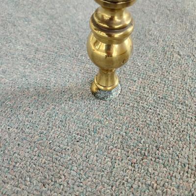 Glass Top Brass Base Table 26x26x22
