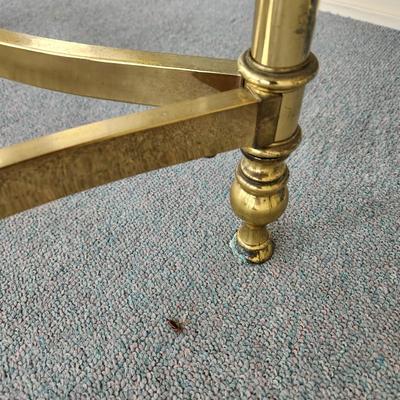 Glass Top Brass Base Table 26x26x22