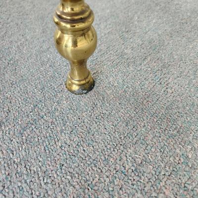Glass Top Brass Base Table 26x26x22