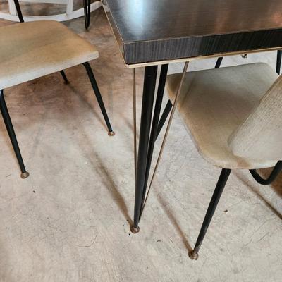 Mid Century MCM Table & 3 Chairs 62 x35x29 includes 12" leaf