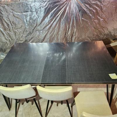 Mid Century MCM Table & 3 Chairs 62 x35x29 includes 12" leaf