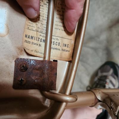 Mid Century MCM Vintage Hamilton Cosco  Metal Foldup Chair