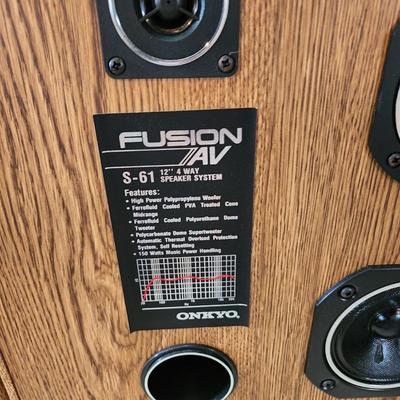 Onkyo Bass Reflex Speaker System Fusion AV s-61 12" 4 way Speaker System