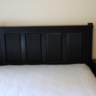Pier1 -Double Bedframe  W/ Mattress & (2) Nightstands