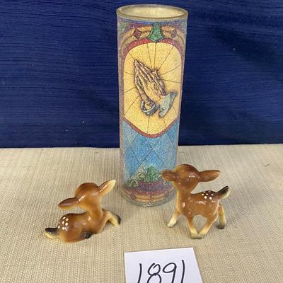 Vintage Christmas Candle And Deer
