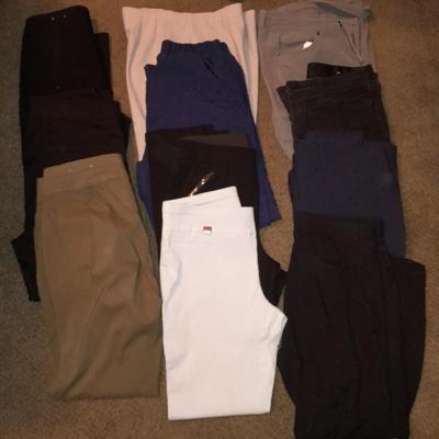 12 pair of Pants sizes 12 / 14 - Alfani - Charter club - Christopher Banks-St. Johns Bay and others