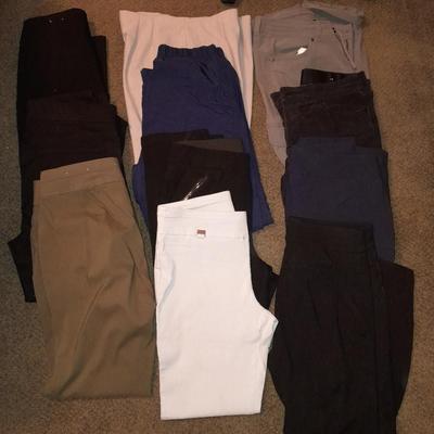 12 pair of Pants sizes 12 / 14 - Alfani - Charter club - Christopher Banks-St. Johns Bay and others