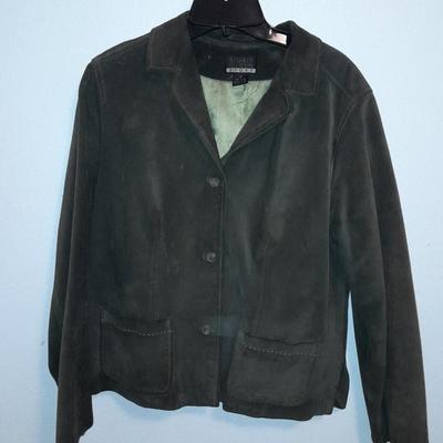 Olive green Suede like Sigrid Olsen Sport Jacket Size 10