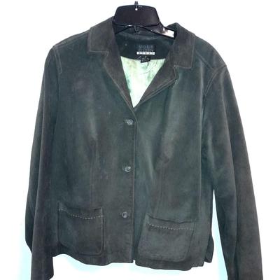 Olive green Suede like Sigrid Olsen Sport Jacket Size 10