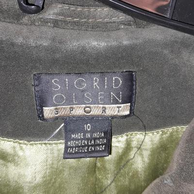 Olive green Suede like Sigrid Olsen Sport Jacket Size 10