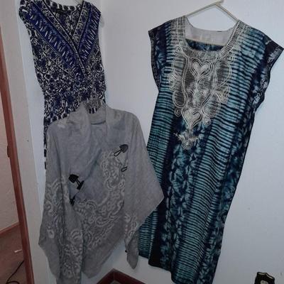 Two fun dresses Jones New York 8 with a On Gussie! shawl and a belt