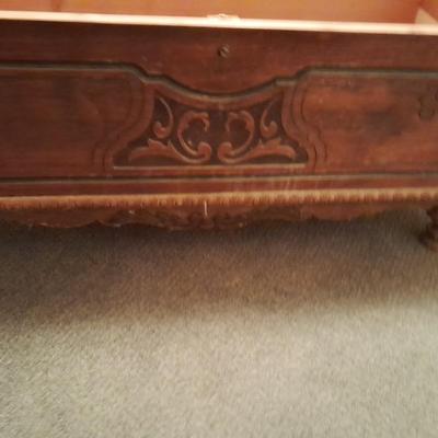 Antique Cedar lined chest with beautiful carved design