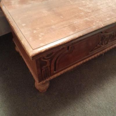 Antique Cedar lined chest with beautiful carved design