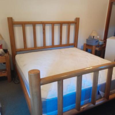 King Waterbed with headboard, footboard, base and rails