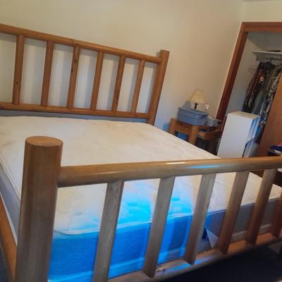 King Waterbed with headboard, footboard, base and rails
