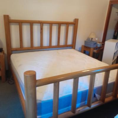 King Waterbed with headboard, footboard, base and rails
