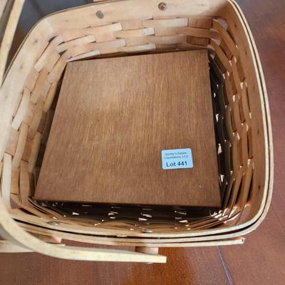 Vintage Longaberger Pie Cake Picnic Basket w Pie Stand 1989