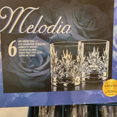 Melodia Crystal Glasses Italy new in box