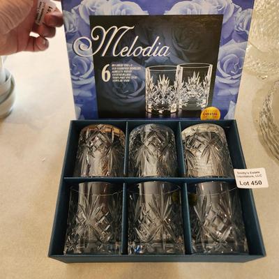 Melodia Crystal Glasses Italy new in box