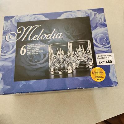 Melodia Crystal Glasses Italy new in box