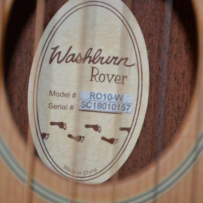 WASHBURN Rover Travel Guitar with Case, Accessories