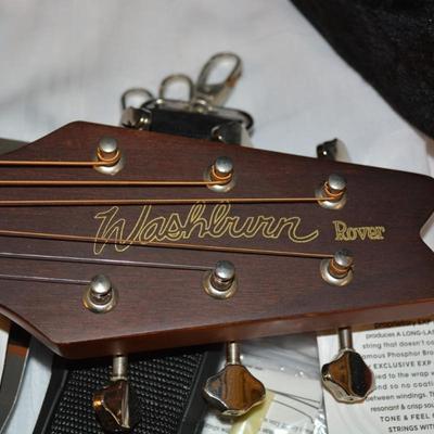 WASHBURN Rover Travel Guitar with Case, Accessories