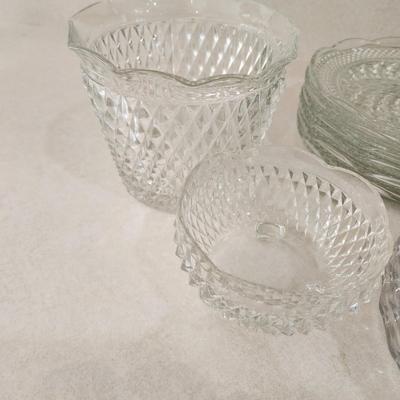 Large Lot of mixed Clear Glass plates Bowls Deviled egg Plater